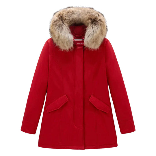Dames Jas Woolrich Arctic Parka Ramar Afneembare Bont Rood