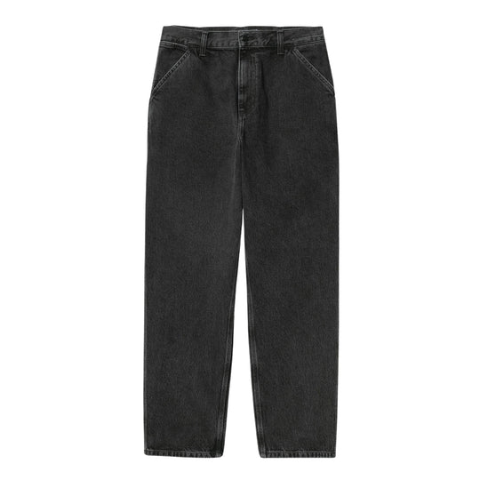 Jeans Heren Carhartt WIP Single Knee Broek Zwart Gewassen
