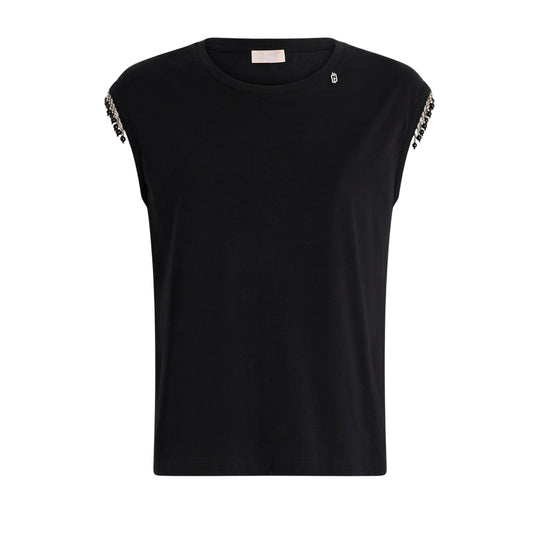 T-shirt Donna Liu-Jo Perline Nero