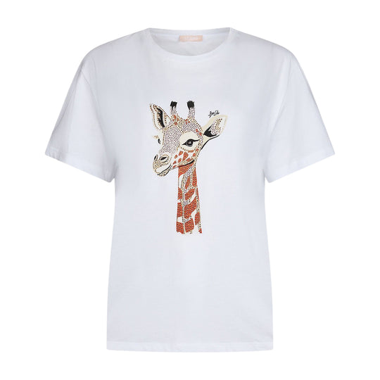 T-shirt Donna Liu-Jo Stampa Giraffa Bianco