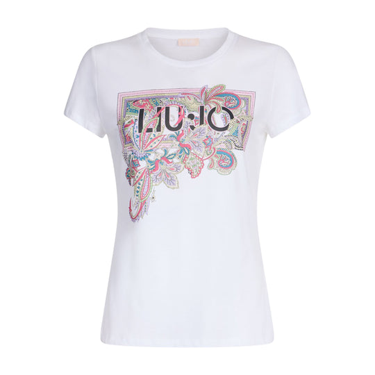 T-shirt Donna Liu-Jo Stampa Logo Multicolor