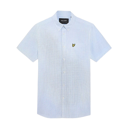 Camicia Uomo Lyle & Scott Slim Fit Gingham Bianco / Blu