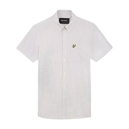 Camicia Uomo Lyle & Scott Slim Fit Gingham Bianco / Beige