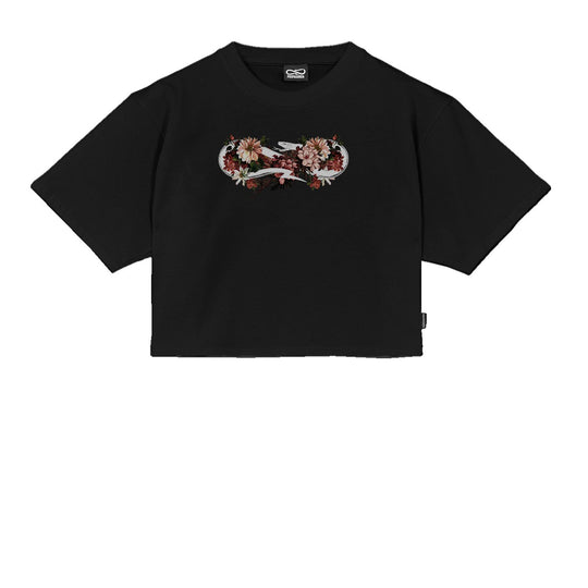 Dames T-shirt Propaganda Logo Bouquet Zwart