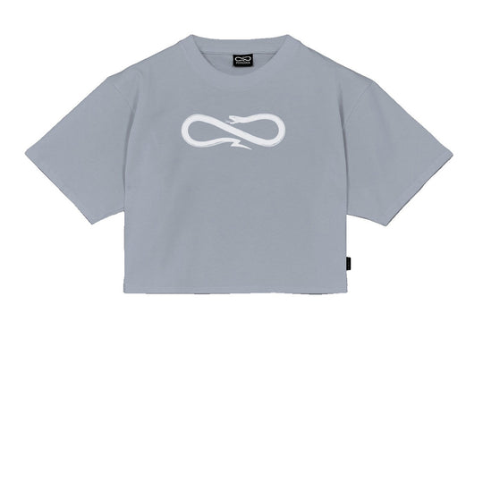 Dames Cropped T-shirt Propaganda Logo IJsblauw