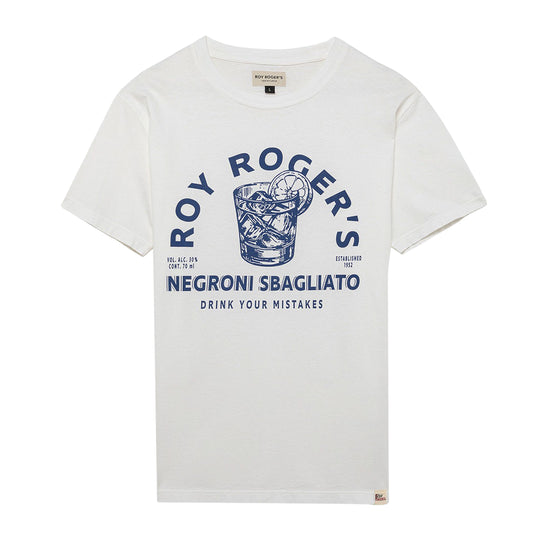 T-shirt Uomo Roy Roger's Stampa Negroni Bianco
