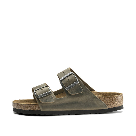 Sandali Uomo Birkenstock Arizona Pelle Oliata Khaki