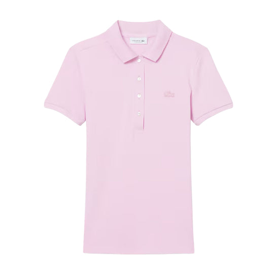 Damen Polo Lacoste Kurzarm Slim Uni Fuchsia