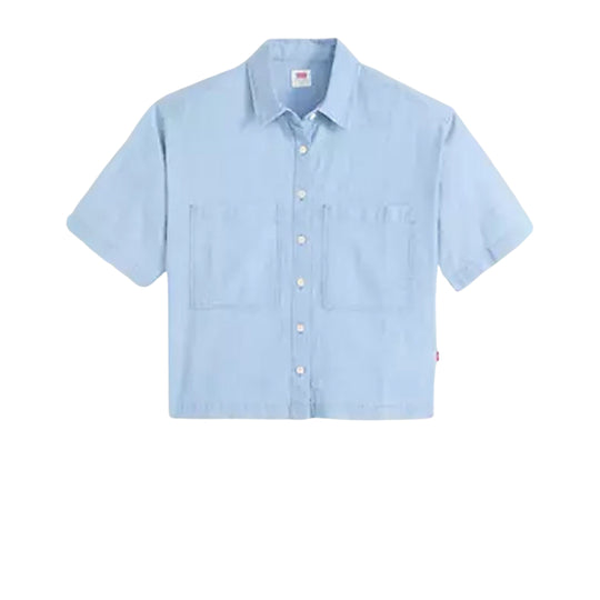 Damenhemd Levi'S Verkürzt Harlie Kurzarm Denim Hell
