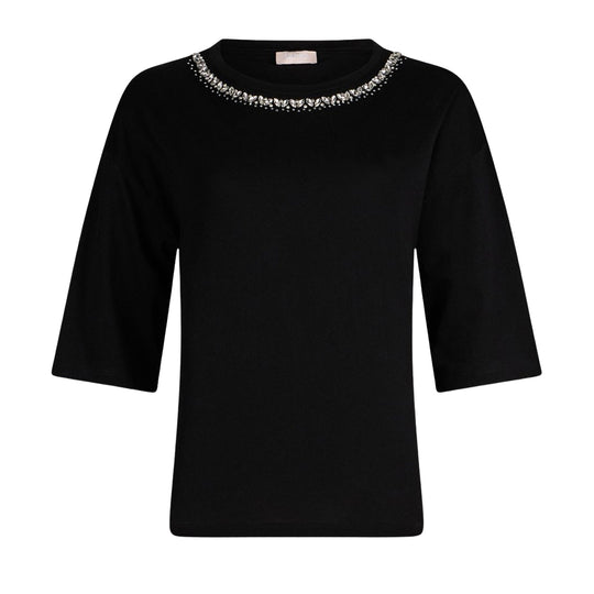 T-Shirt Donna Liu-Jo G/C Gioello Nero