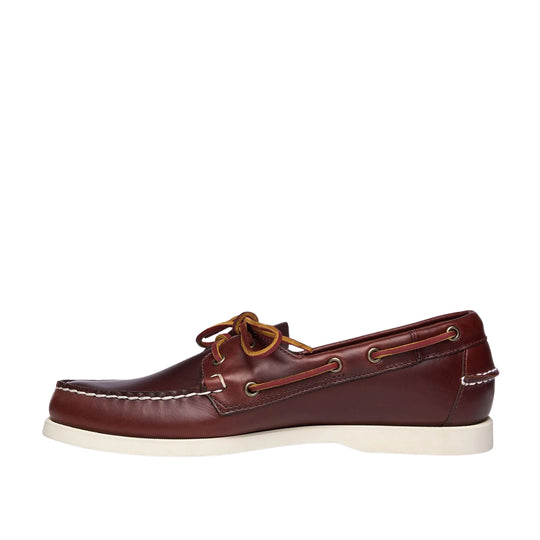 SEBAGO Mocassini Uomo da Barca Portland Waxed in Pelle Cerata -Marroni