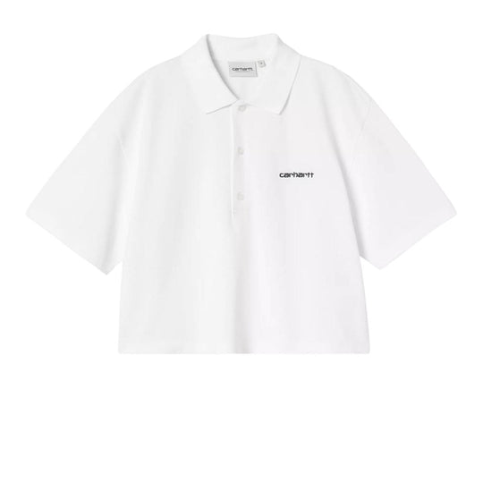 Damen Polo Carhartt Wip W' S/S Carhartt Script Polo Weiß