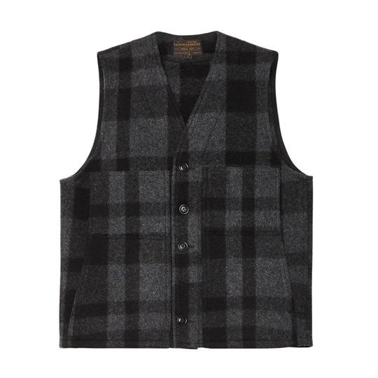Herengilet Filson Mackinaw Wol Gilet Zwart/Grijs
