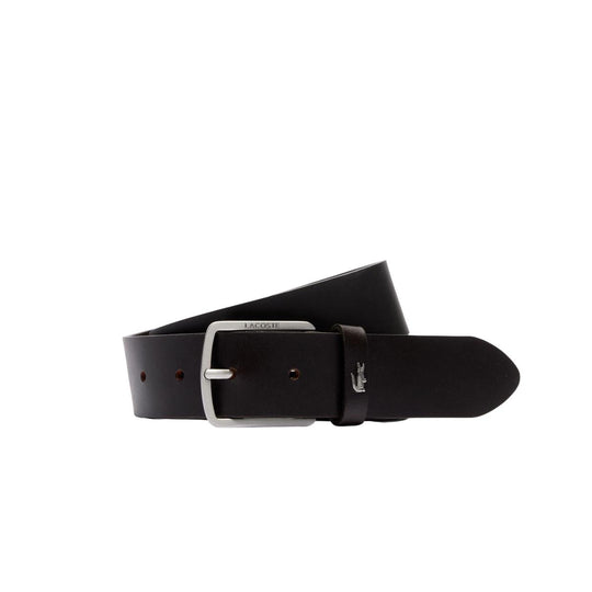 Cintura Lacoste Pelle Liscia Marrone Scuro