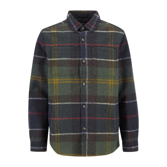 Camicia Over Uomo Barbour Chapter Tailored Check Blu/Verde