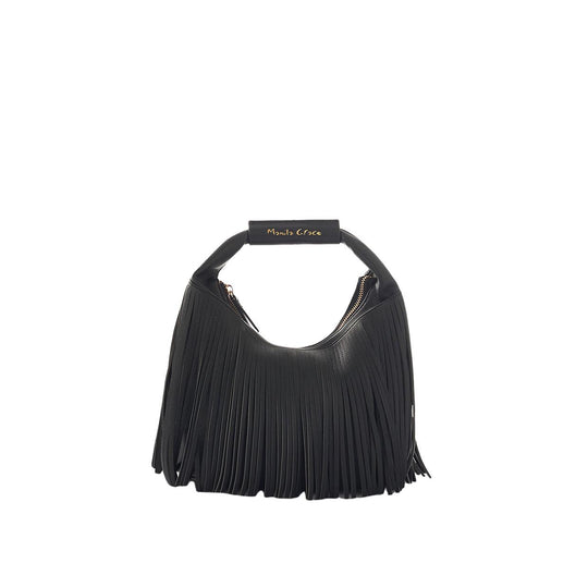 Women's Bag Manila Grace Mini Bag All Over Fringe Black