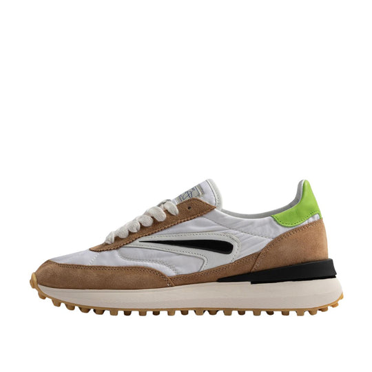 Heren sneakers D.A.T.E. Athleta Nylon Wit / Bruin / Groen