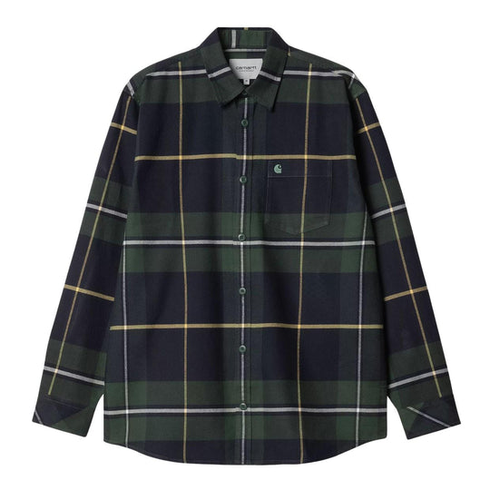 Camicia Uomo Carhartt WIP L/S Garnett Verde Multicolor