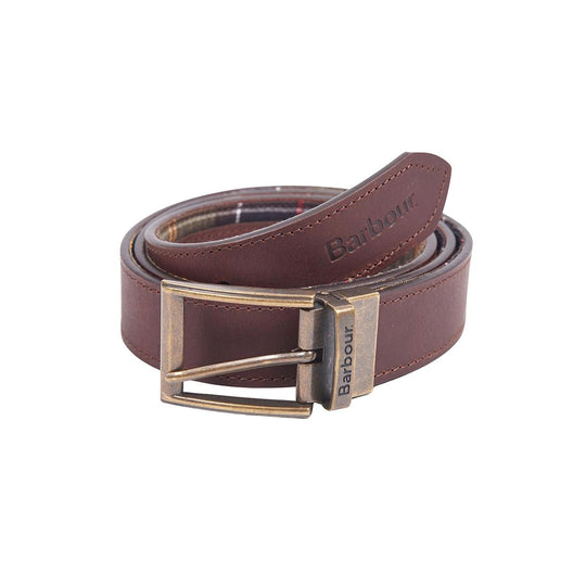 reversible tartan leather belt