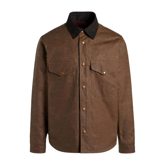 Heren Overshirt Manifattura Ceccarelli Heavy Shirt Bruin