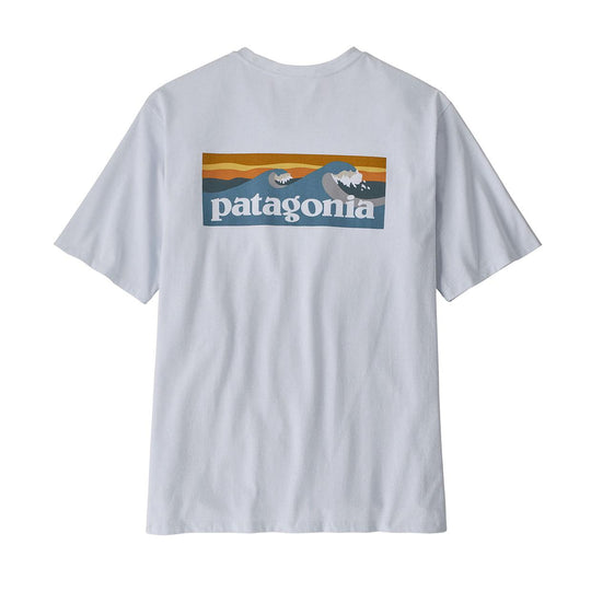 Heren T-shirt Patagonia Boardshort Logo Pocket Wit