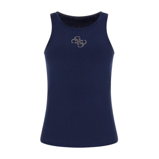 Canotta Donna Guess Logo 4G Blu