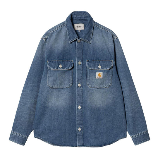 Overshirt Uomo Carhartt WIP Harvey Shirt Jac Denim Scuro