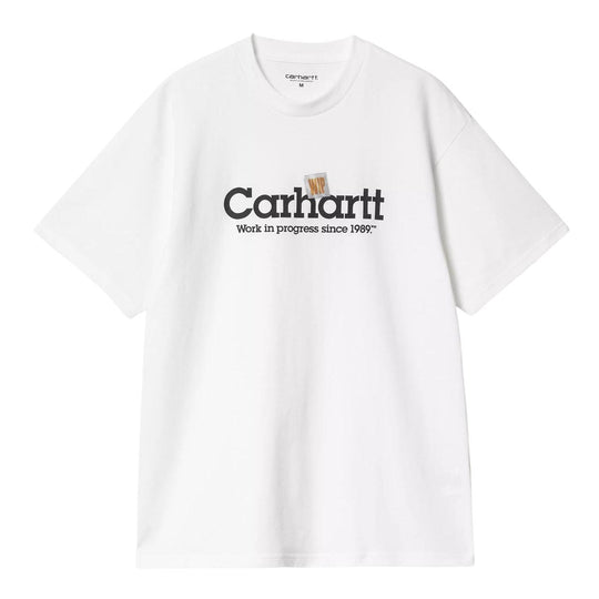 T-shirt Uomo Carhartt WIP S/S Label Script Bianco / Nero