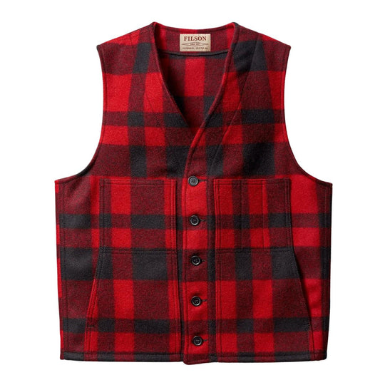 Herengilet Filson Mackinaw Wol Vest Rood / Zwart