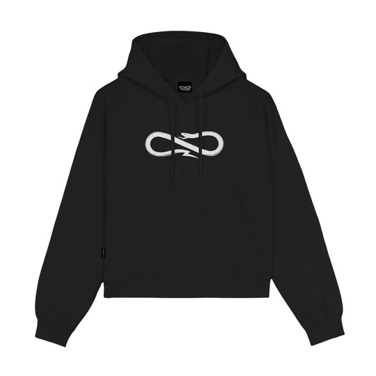Dames Sweater Propaganda Cropped Logo Zwart / Wit