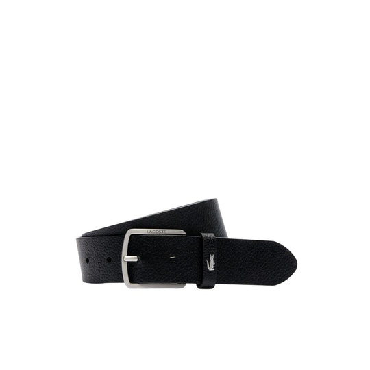 Cintura Uomo Lacoste Pelle Martellata Nero