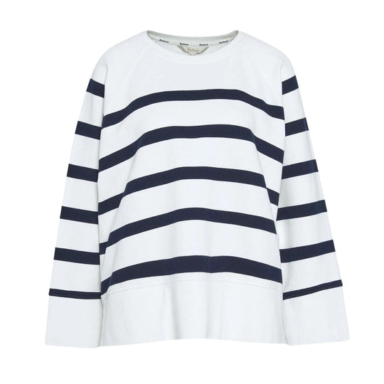 Felpa Donna Barbour Delaney Righe Celeste / Blu