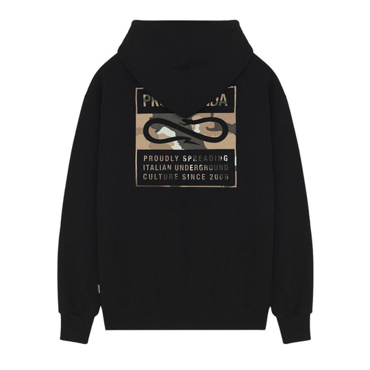 Heren Sweater Propaganda Label Camo Full Zip Zwart