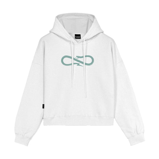 Dames Sweater Propaganda Cropped Logo Wit / Lichtblauw