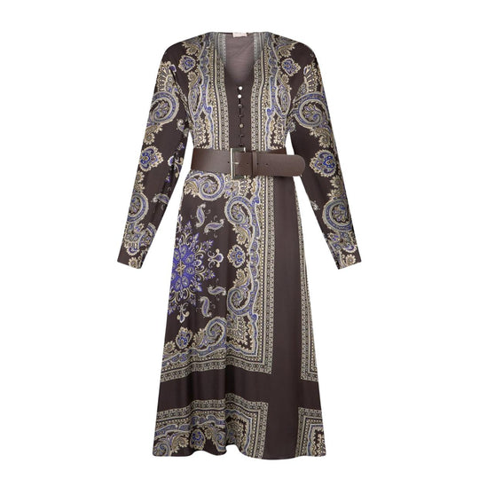 Damesjurk LIU-JO Cachemire Print Bruin/Groen/Lila