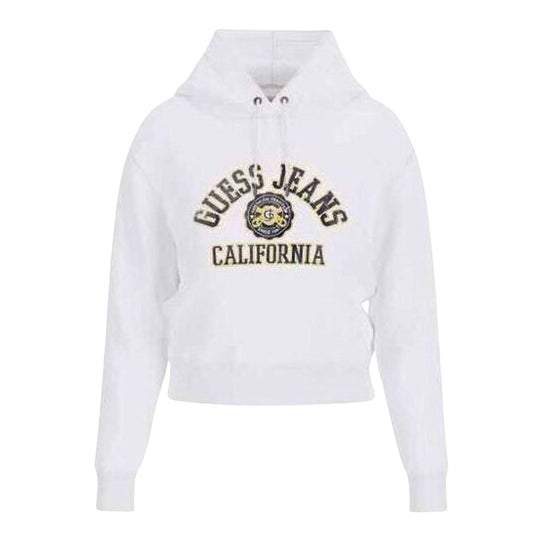 Dames Sweater Guess Jeans Met Capuchon Wit