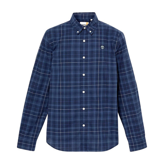 Men's Shirt Timberland Stretch Popeline Check Blue/Light Blue