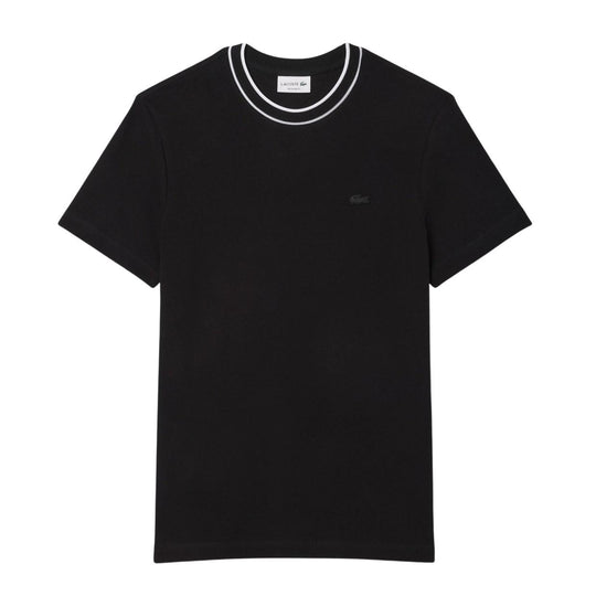 T-shirt Uomo Lacoste Colletto Righe Nero