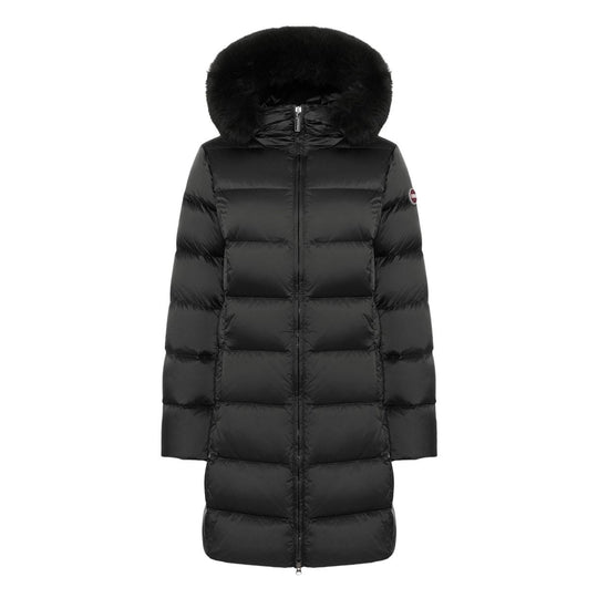 Dames donsjack Colmar Lang met synthetische bont Zwart