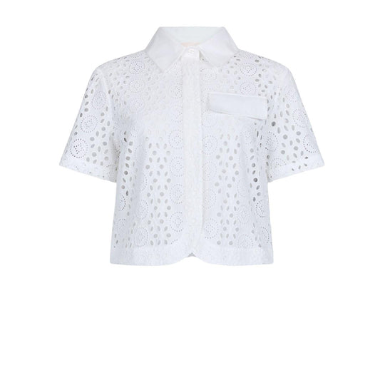 Camicia Donna Liu-Jo Cropped Sangallo Bianco