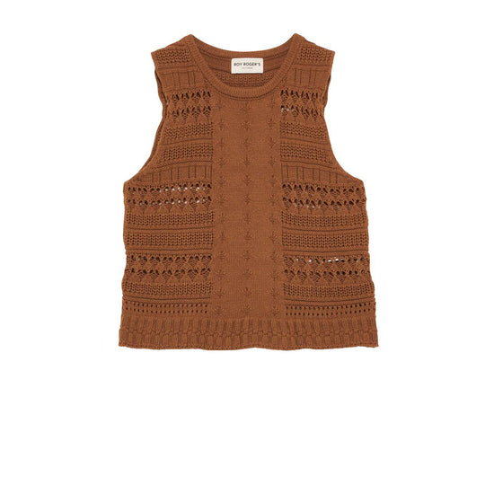 Top Donna Roy Roger's Crochet Marrone