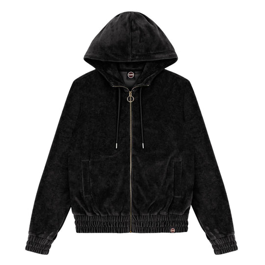 Felpa Donna Colmar Velluto Zip Nero