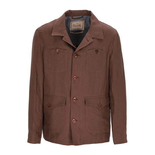 Herrenjacke Capalbio Sahariana 4 Taschen Tabak