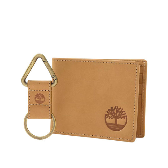 Heren Portemonnee Timberland Billfold Wallet & Key Fob Geel