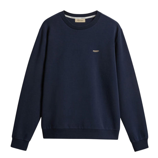 Herenhoodie Woolrich Ronde Hals Interlock Blauw