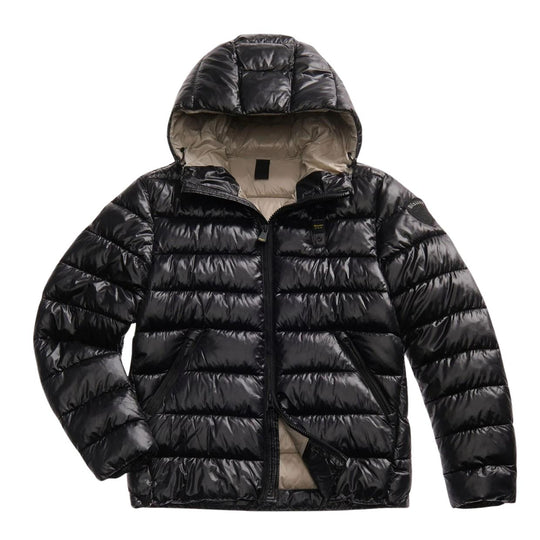 Herenjack Blauer Nylon Eco Adams Zwart
