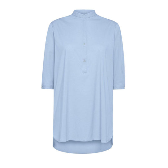 Blusa Donna RRD Oxford Jacquard Celeste